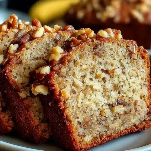 Nana's secret banana nut bread, moist and delicious.