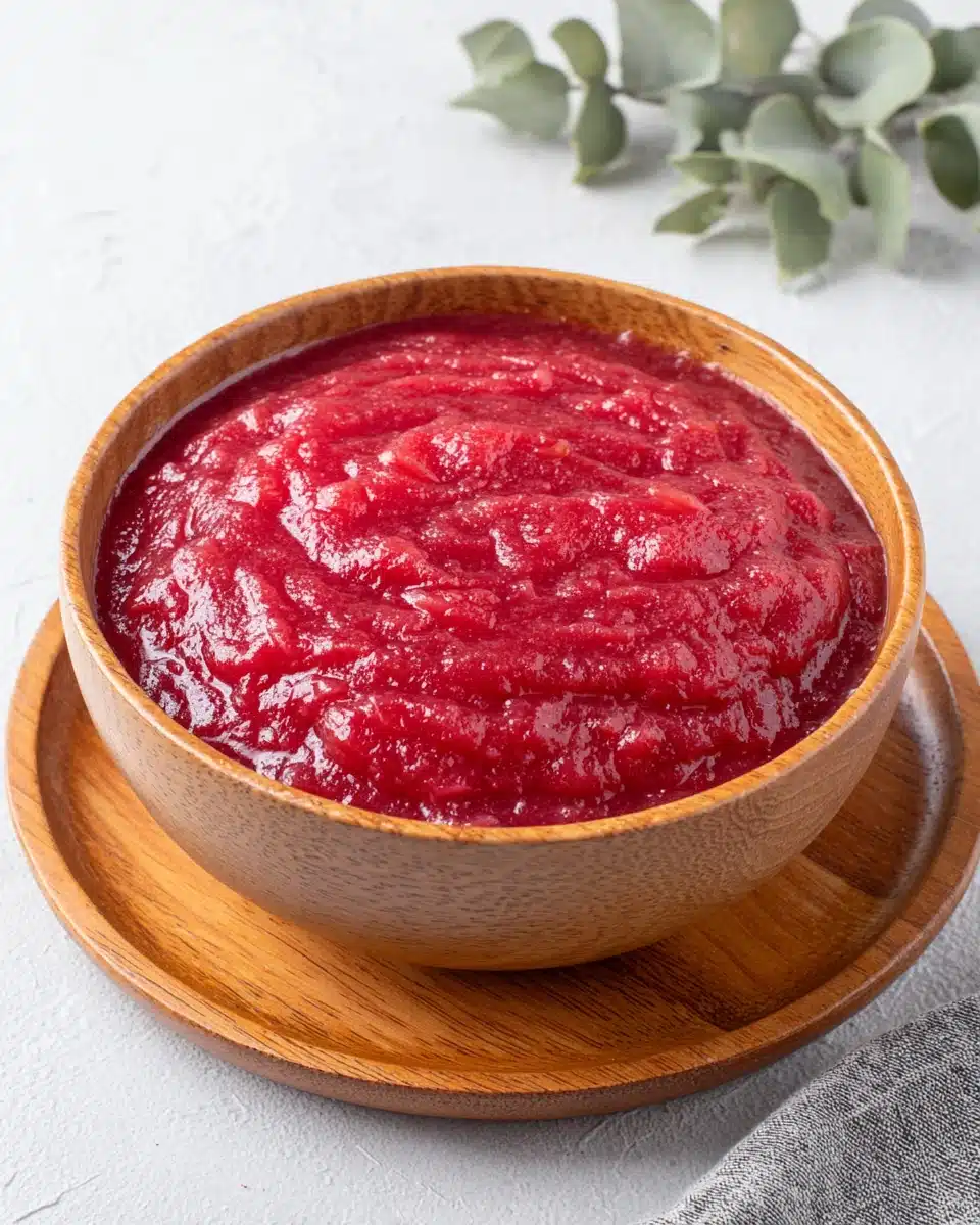 Rhubarb compote for cake topping