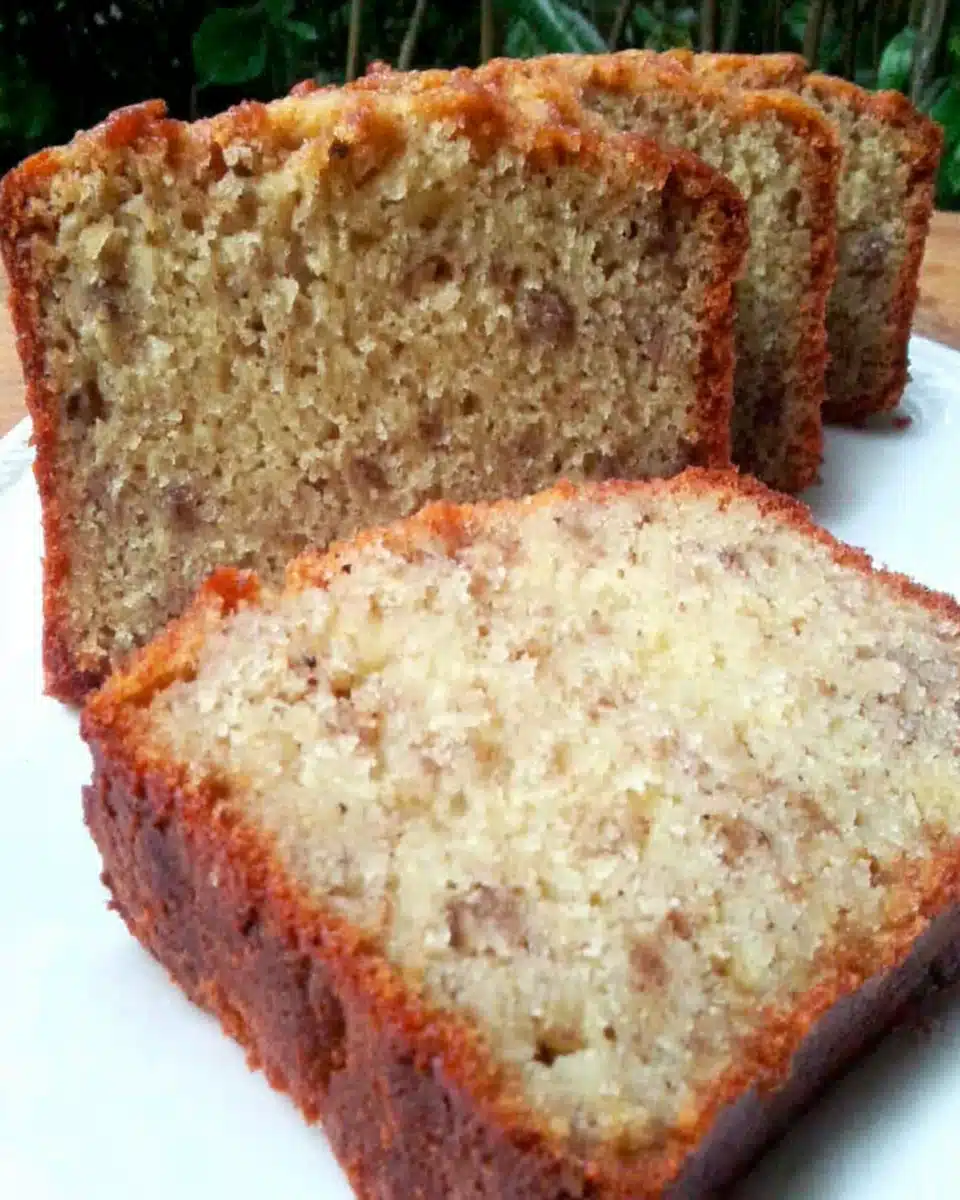 Delicious soft and moist banana cake slice for dessert.