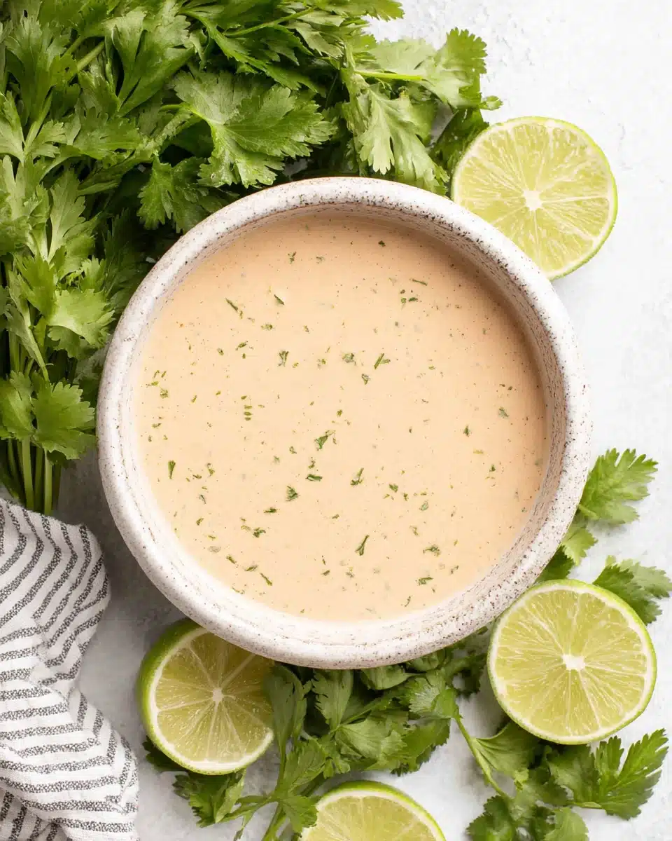 Creamy southwest salad dressing ready to serve.