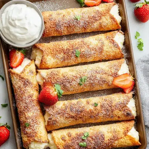 Crispy cheesecake taquitos perfect for taco party dessert