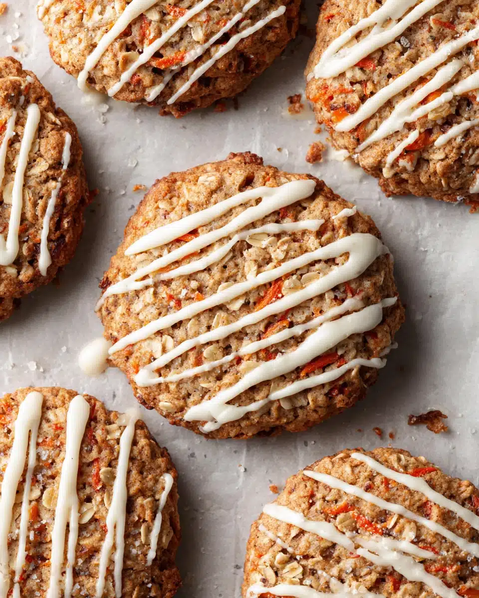 Delicious carrot cake oatmeal cookies for breakfast or snack.