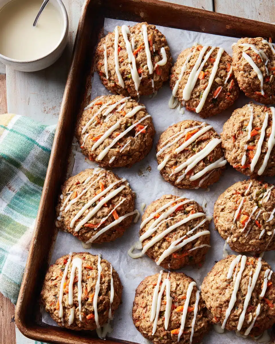 Chewy carrot cake oatmeal cookies perfect for snacking.