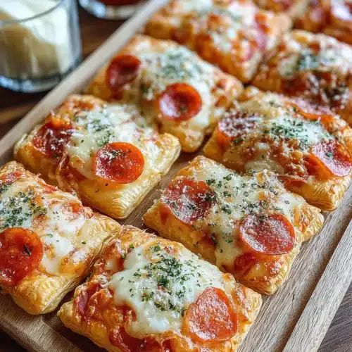 Delicious Christmas puff pastry pizza squares for festive gatherings.