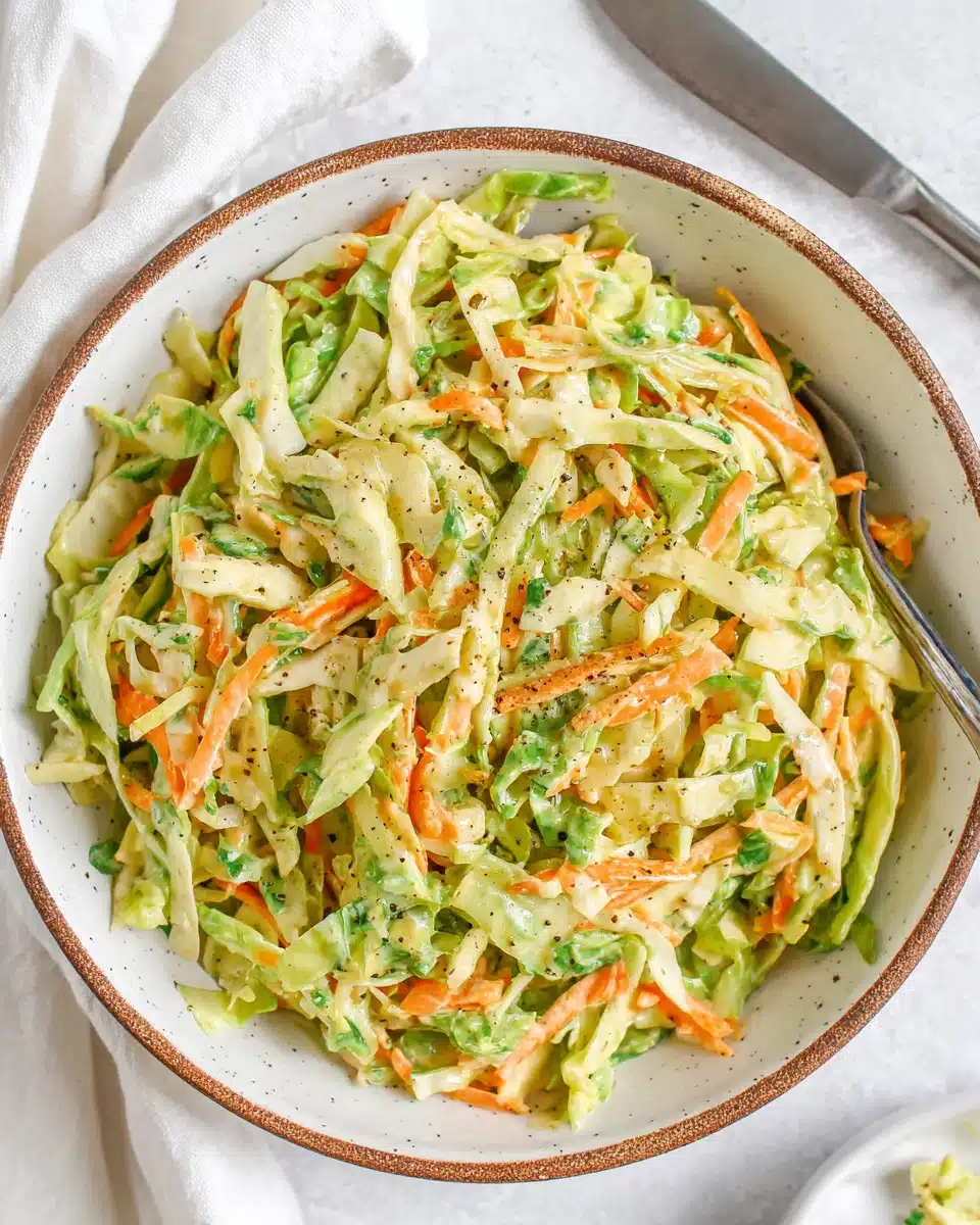 Creamy coleslaw with cabbage and carrots for chicken sandwich