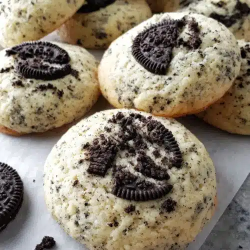 Delicious cookies and cream cookies with Oreo chunks.