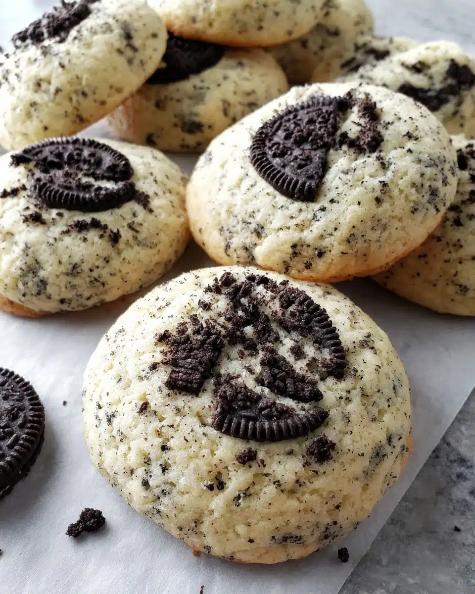 Delicious cookies and cream cookies with Oreo chunks.