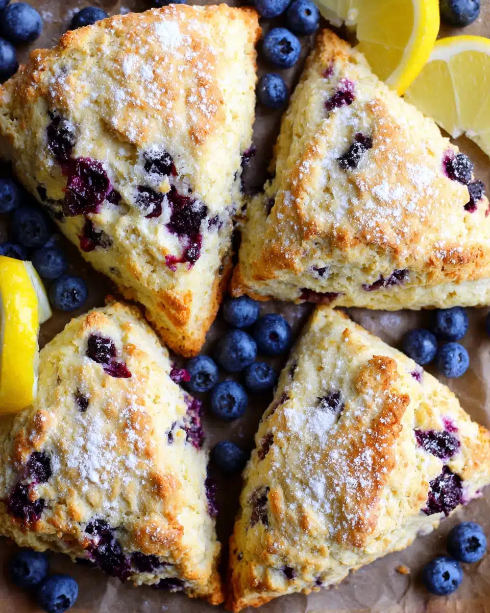 Easy Blueberry Scones with Lemon Zest Golden blueberry scones with fresh berries and lemon zest, easy blueberry scones recipe