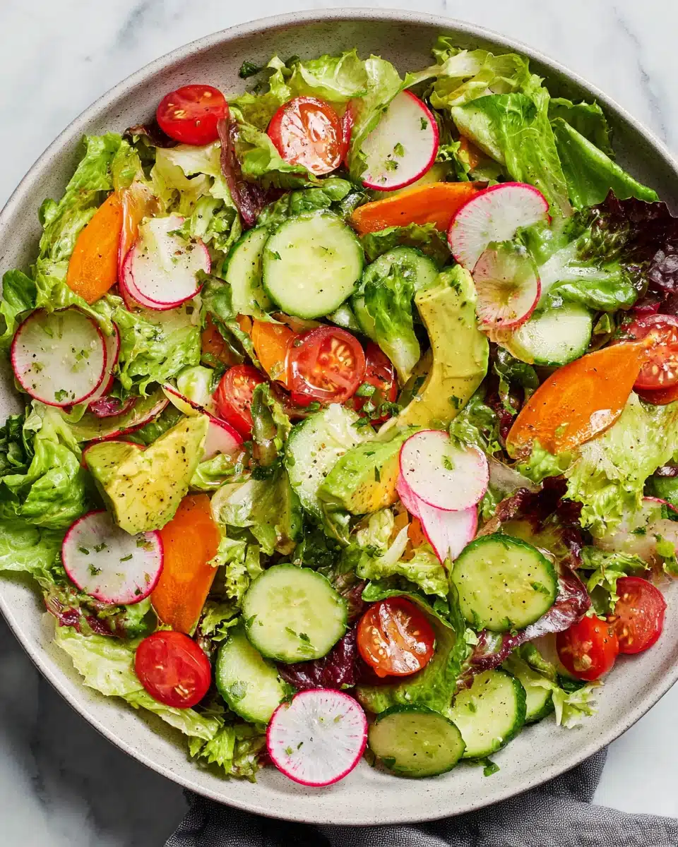 Quick garden salad recipe min for a healthy meal.