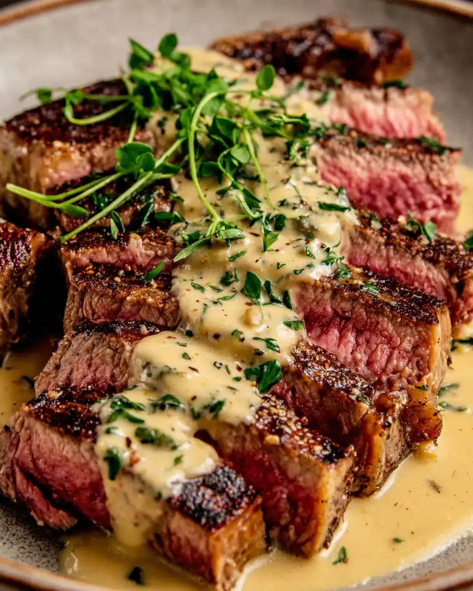 Juicy Steak with Creamy Garlic Sauce: Indulgent and Simple