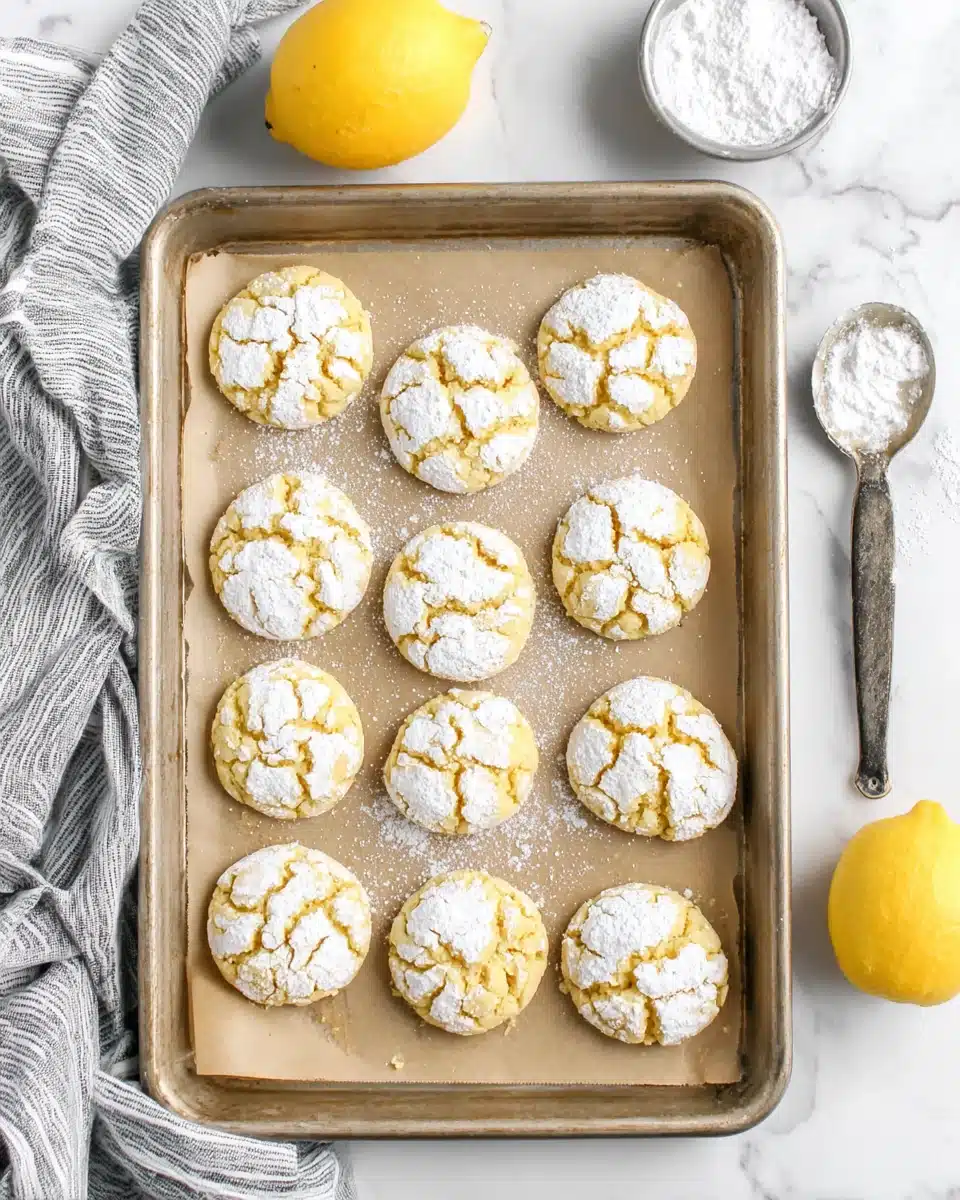 Delicious lemon crinkle cookies, soft and chewy