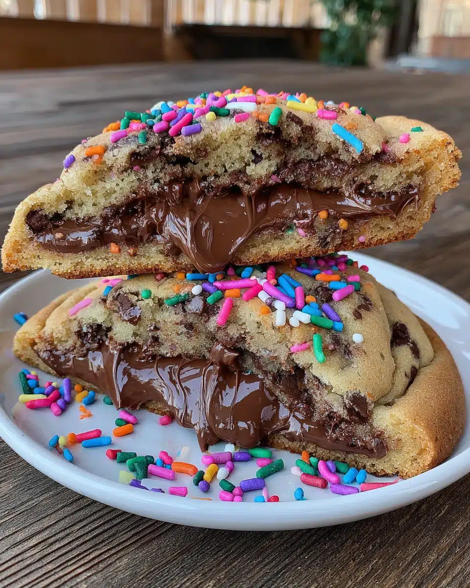 Nutella Stuffed Chocolate Chip Cookies Delight Delicious Nutella stuffed chocolate chip cookies