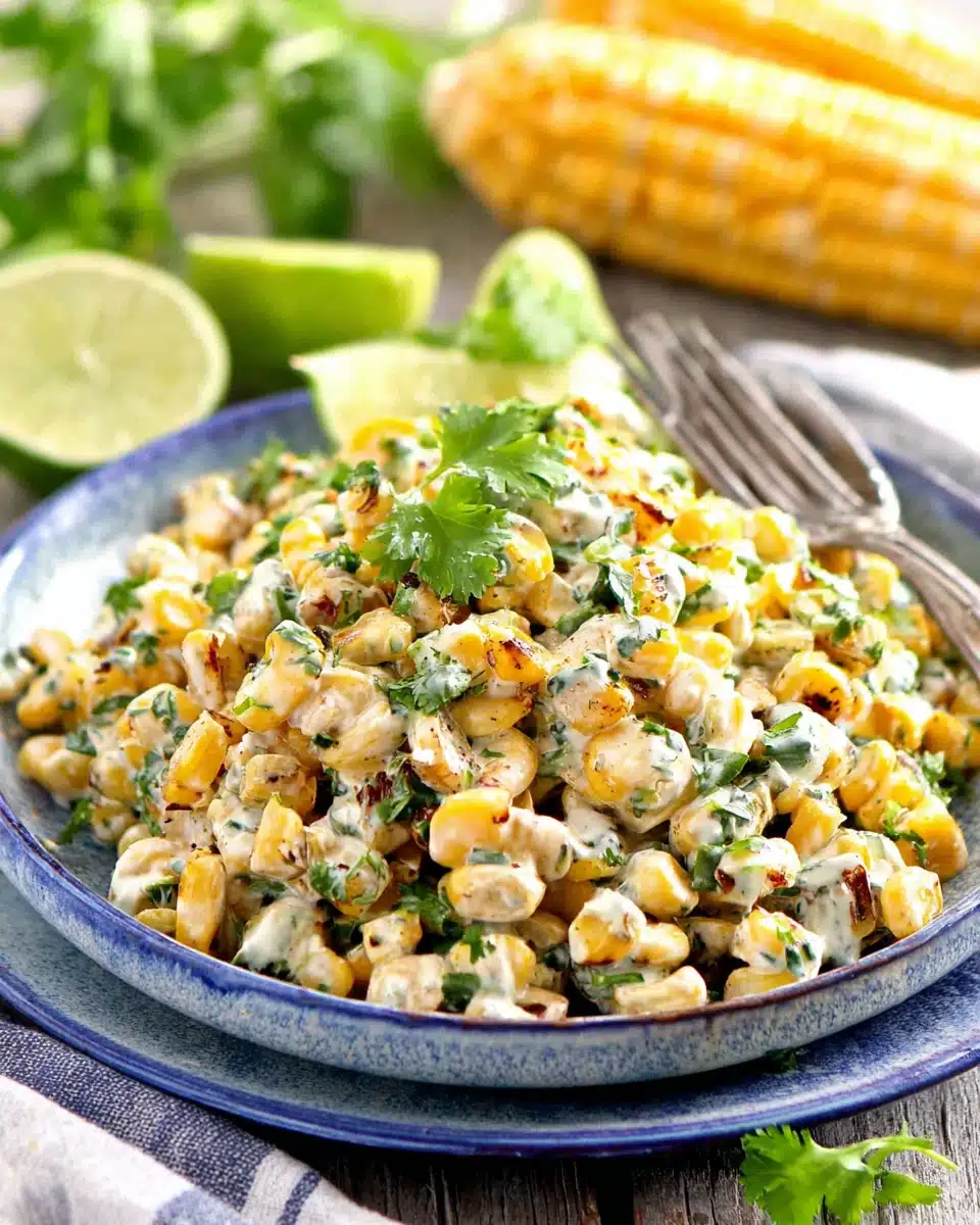 Pioneer Woman Mexican Street Corn Salad with charred corn, lime, and cilantro