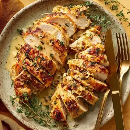 Skillet Lemon Chicken: A Delightfully Simple Recipe 1 Skillet lemon chicken with crispy skin and creamy lemon sauce on a plate