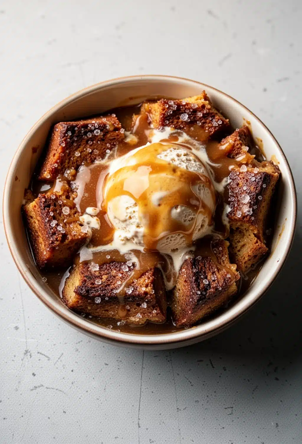 Brûléed Bread Pudding with Butterscotch Sauce: A Delightful Treat