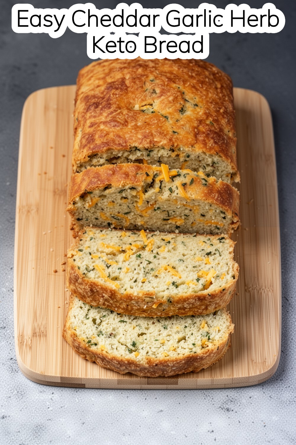 cheddar garlic herb keto bread