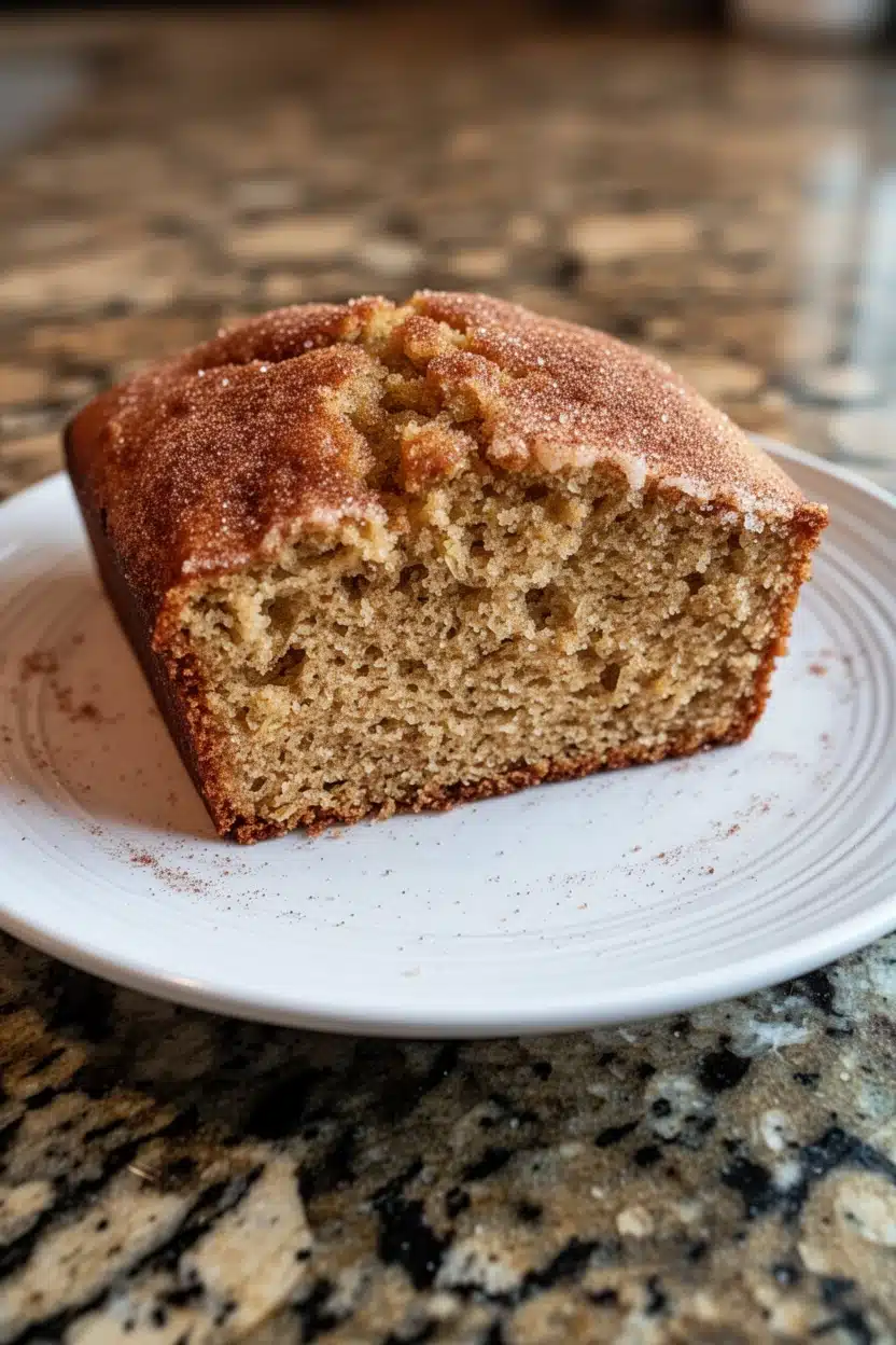 Cozy fall crockpot zucchini bread slice on a white plate