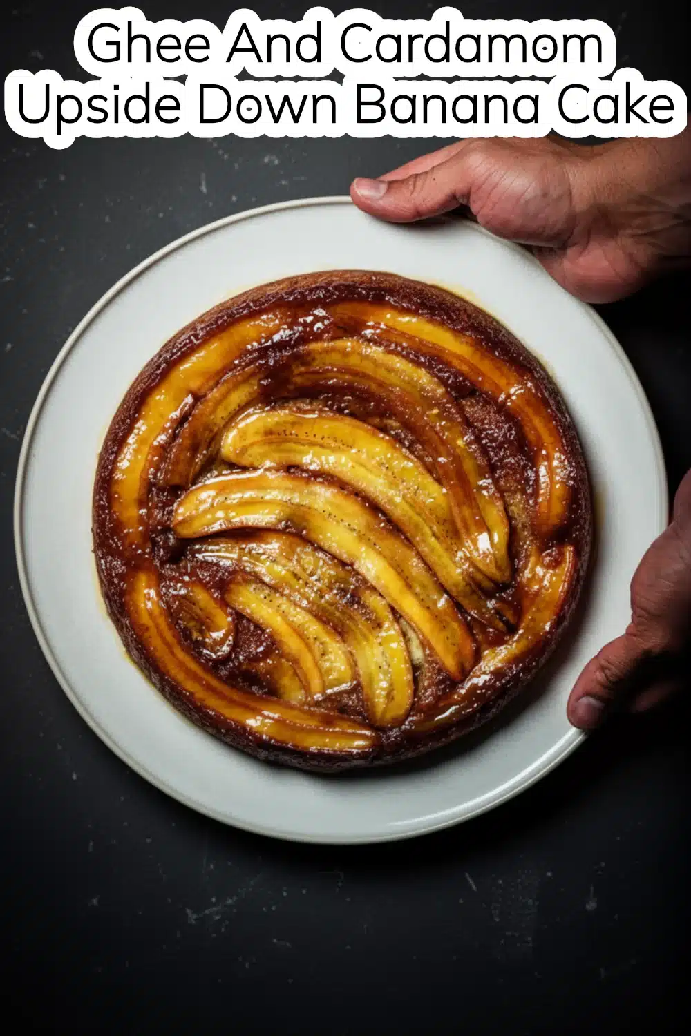 ghee and cardamom upside down banana cake