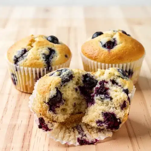 Fluffy blueberry muffins on cooling rack, perfect for muffin recipe