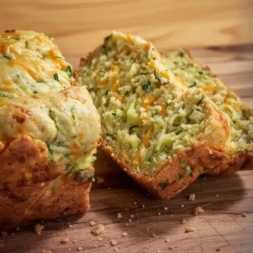 Savory Cheddar Chive Zucchini Bread: Irresistibly Delicious 2 Savory cheddar chive zucchini bread with golden crust and visible herbs and cheese
