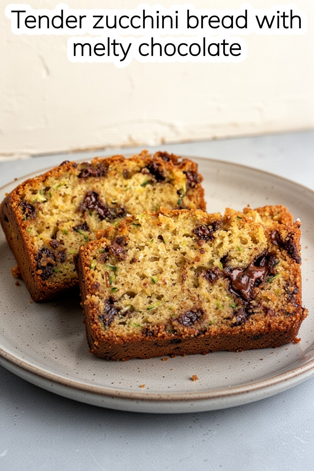 tender zucchini bread with melty chocolate
