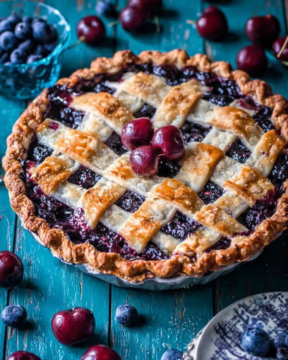 Vanilla Bourbon Cherry-Blueberry Pie: An Indulgent Delight