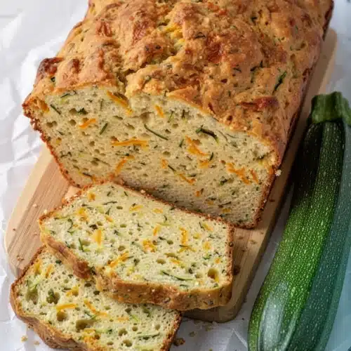 Zucchini Cheddar Herb Buttermilk Quick Bread: A Savory Delight 2 Sliced zucchini cheddar herb buttermilk quick bread with fresh zucchini and herbs