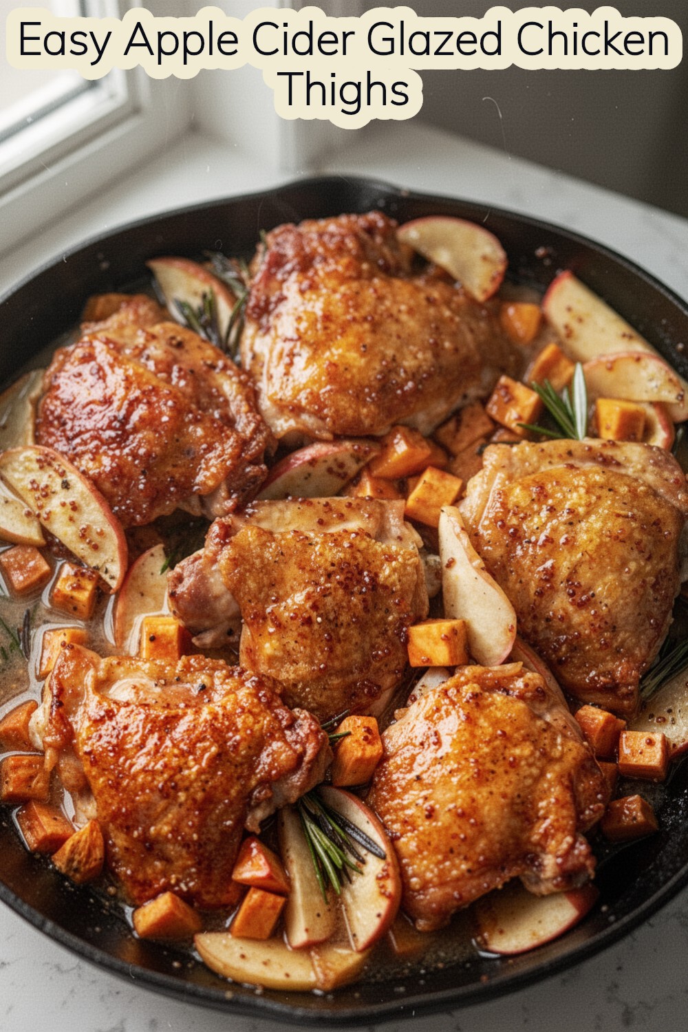 apple cider glazed chicken thighs