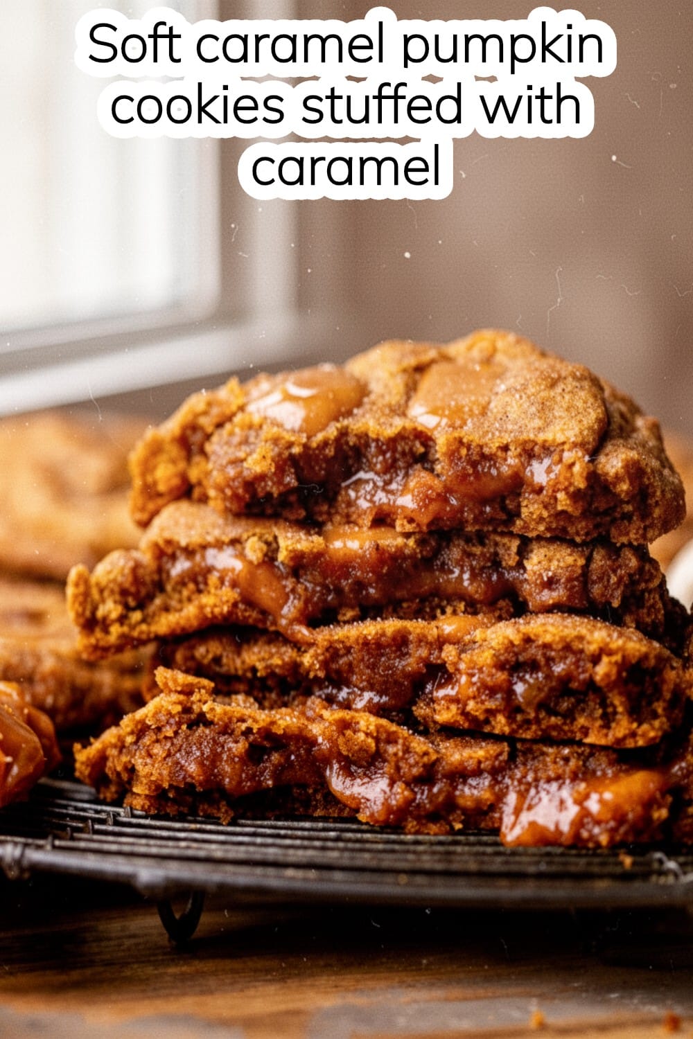 caramel pumpkin cake cookies