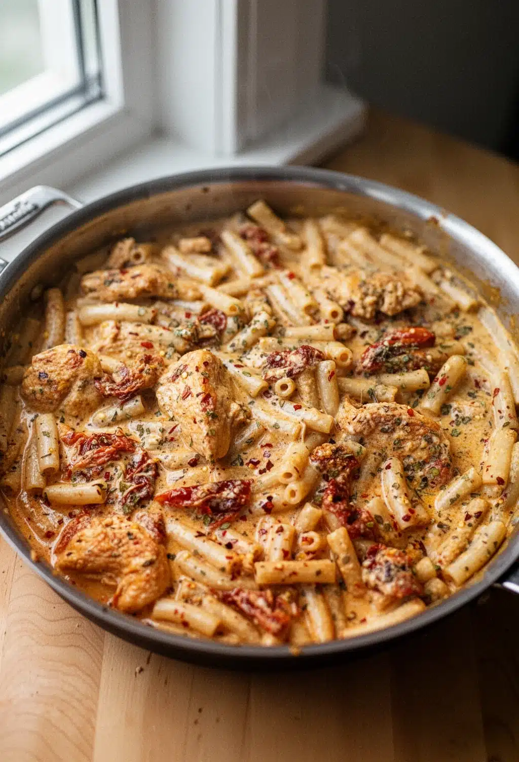 Chicken Sun-Dried Tomato Pasta with Mozzarella Sauce: Irresistibly Creamy