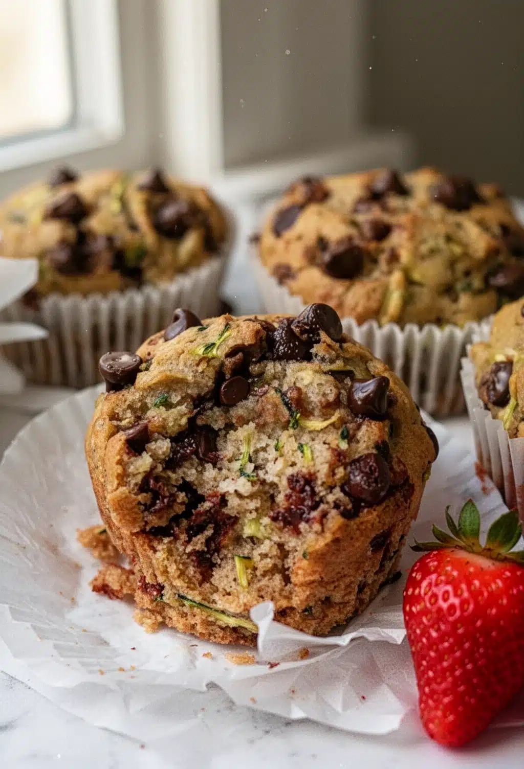 Chocolate Chip Zucchini Strawberry Muffins – Irresistibly Delicious!