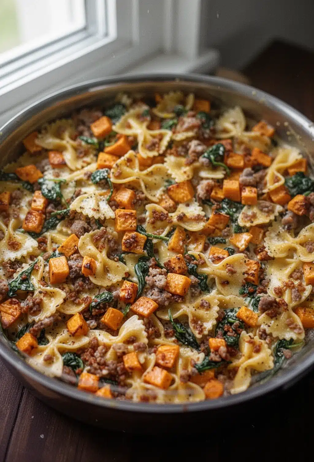 Creamy Butternut Squash Pasta with Sausage and Spinach: A Delicious Delight