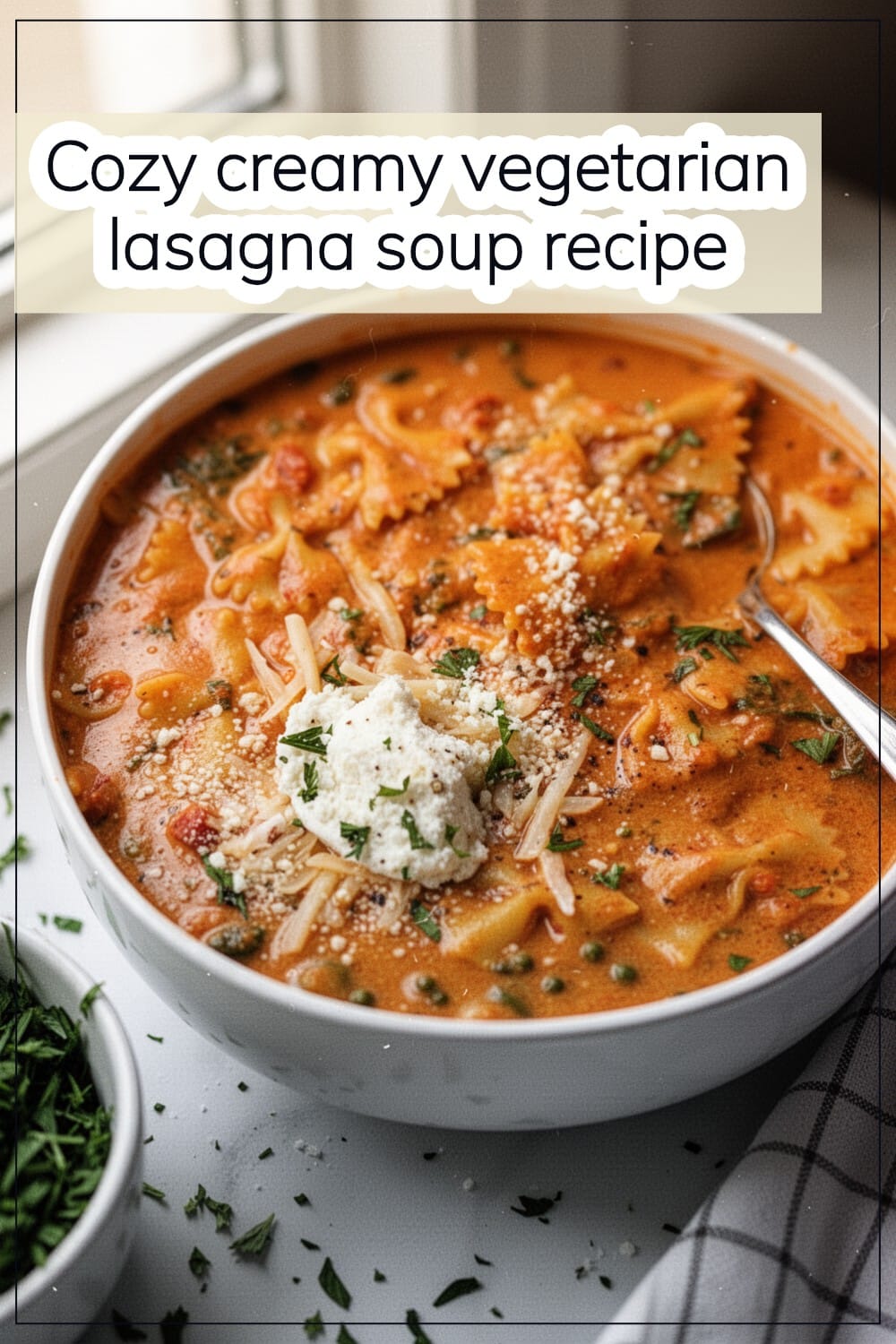creamy vegetarian lasagna soup