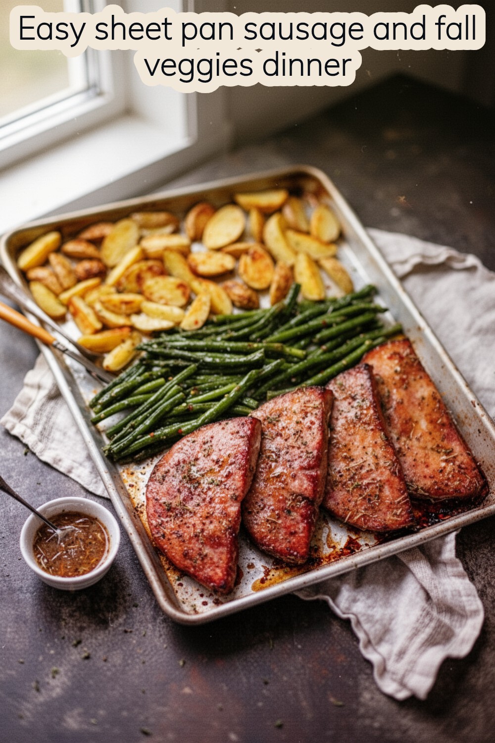 sheet pan sausage and fall veggies