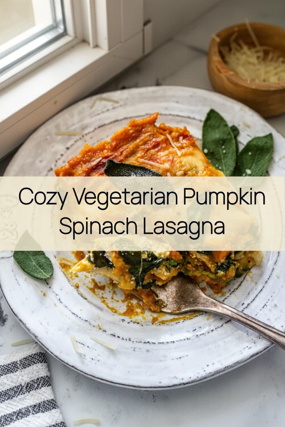 vegetarian pumpkin spinach lasagna